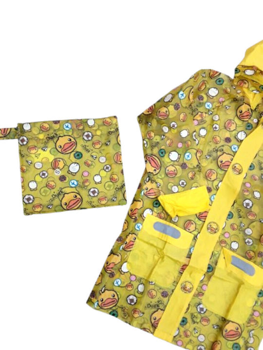 Αδιάβροχο Παιδικό Casual Μπουφάν με Κουκούλα Yellow