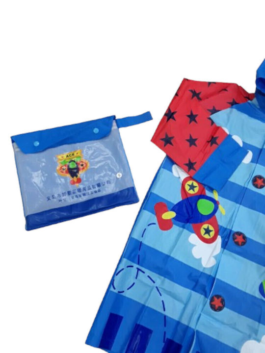 Waterproof Kids' Casual Jacket with Hood Blue