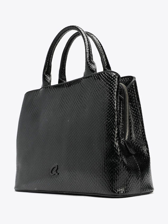 Rattanstasche Damen Handtasche Schulter Schwarz