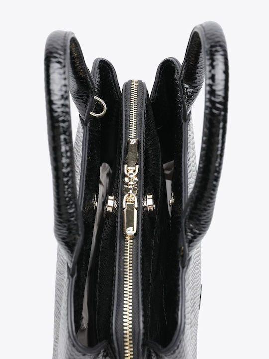 Rattanstasche Damen Handtasche Schulter Schwarz