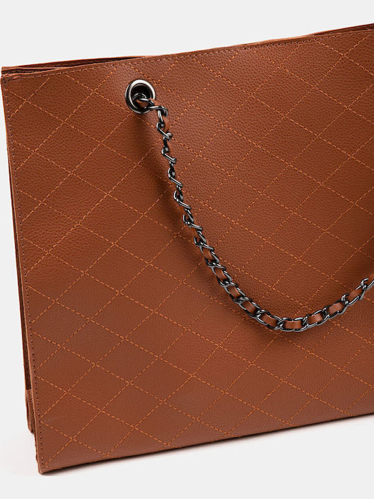 Brown Shoulder Bag and Necessaire Set