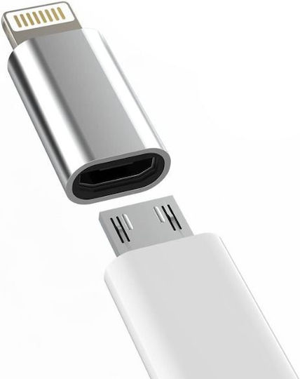 Adaptor Încărcare Rapidă Micro Usb Lightning Redare Muzică Transfer Date Argintiu
