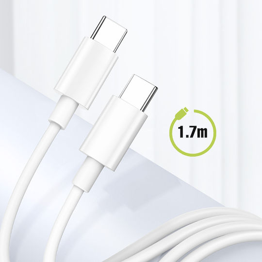 Încărcător Moxie USB C pentru priză MacBook Încărcare rapidă 30W Cablu 1.7m Alb
