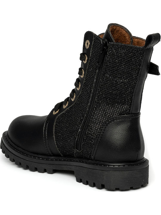 Kids Boots from Patent Leather with Zipper Black