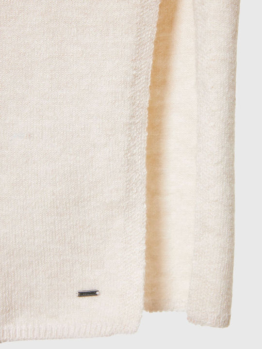 Midi Kleid mit Schlitz Beige