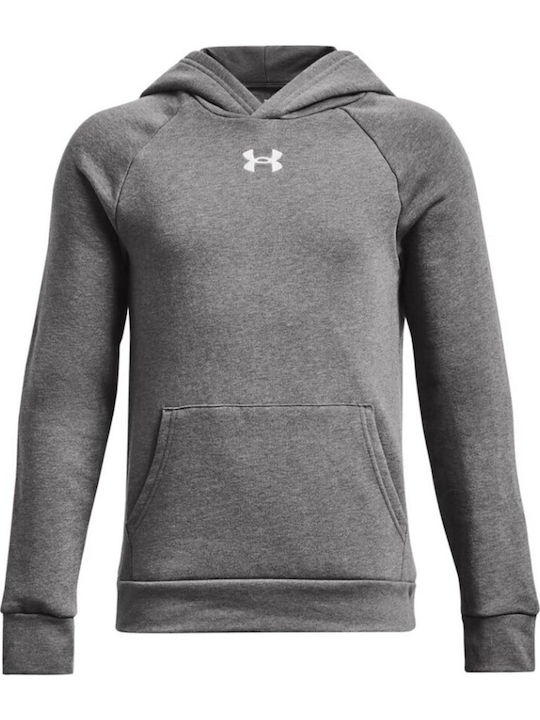 Fleece Παιδικό Φούτερ με Κουκούλα και Τσέπες Grey Rival
