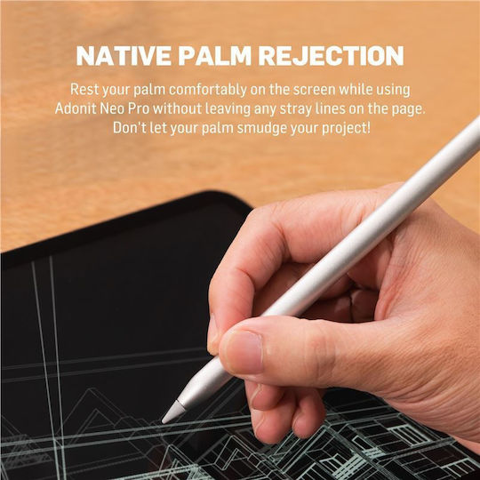 Adonit Neo Pro Digital Touch Pen mit Palm Rejection für iPad Space Grey