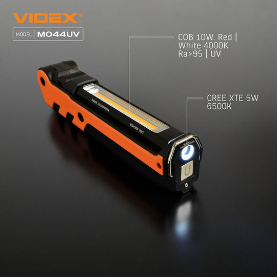 Videx Επαναφορτιζόμενος Φακός LED IP68 με Μέγιστη Φωτεινότητα 400lm