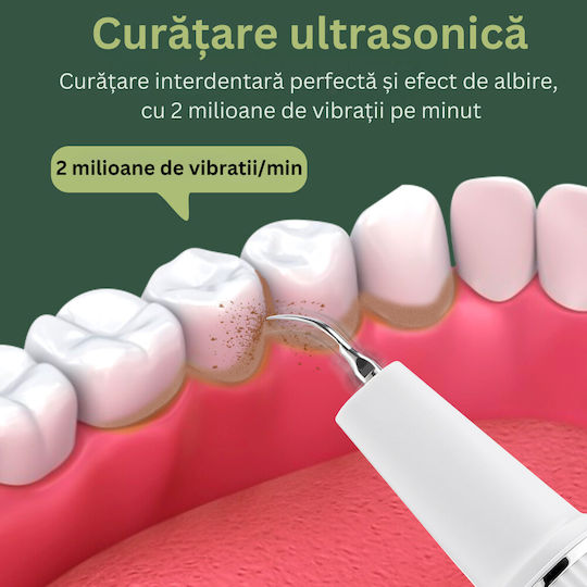 Dispozitiv de Curățare a Dinților Birai Aparat Vizual de Curățare a Dinților Profesional Curățare Smart cu Ultrasunete Cameră HD Încărcare Wireless Cablu Tip C 3 Moduri de Lucru Baterie Reîncărcabilă