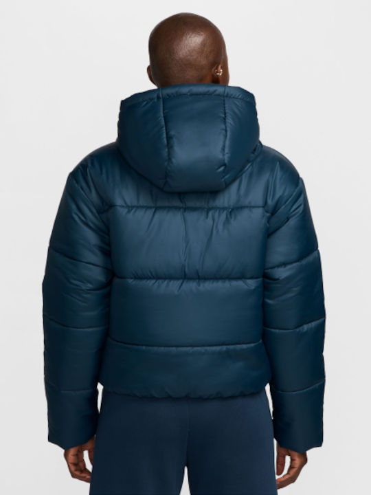 Kurz Damen Puffer Jacke für Winter Blau