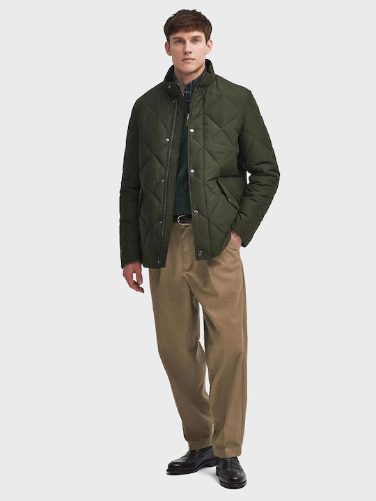 Barbour Jacket Puffer Dark Olive Green