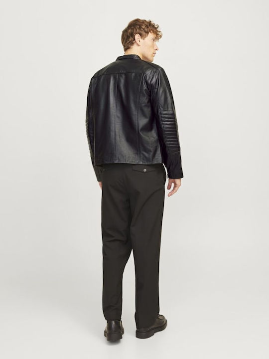 Geacă de Piele Biker Negru
