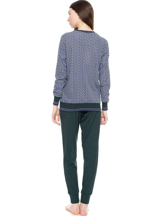 Pink Label Χειμερινό Γυναικείο Σετ Πιτζάμας Navy Pink Label Χειμερινό Γυναικείο Σετ Πιτζάμας Navy