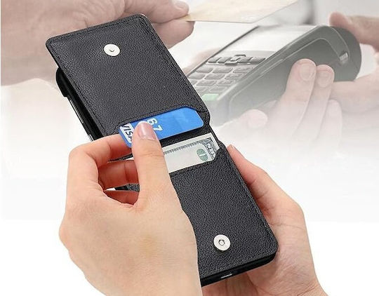 Umschlag Rückseite Leder / Synthetisches Leder Schwarz (Razr 50 Ultra)