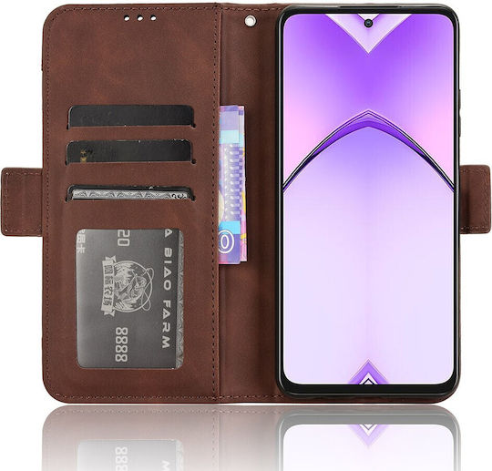 Book Δερματίνης / Πλαστικό / Σιλικόνης Καφέ (Oppo A80 5G)