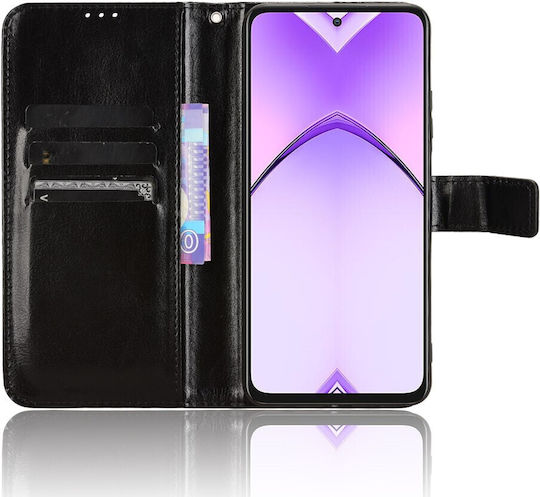 Wallet Synthetic Leather / Plastic / Silicone Black (Oppo A80 5G)