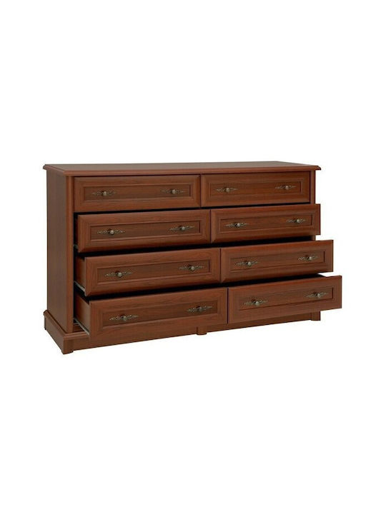 Συρταριέρα Κρεβατοκάμαρας aus Holz & Metall Boston C106 Καστανό 154x45x91cm