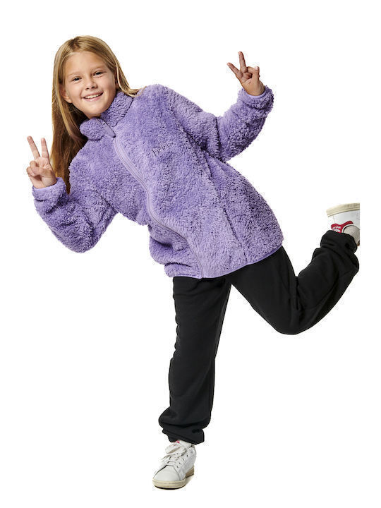 Kids Cardigan Fleece Purple