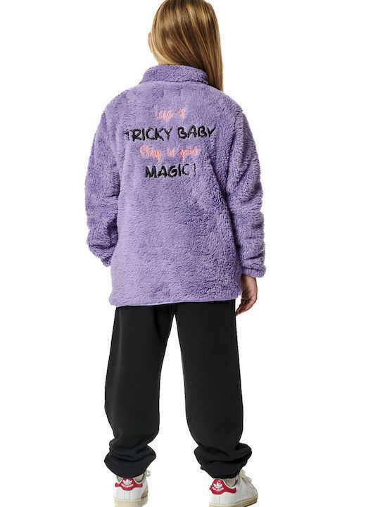 Kids Cardigan Fleece Purple