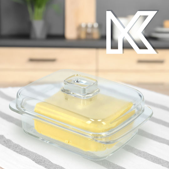 Стъклена масленица с капак Kadax контейнер за масло