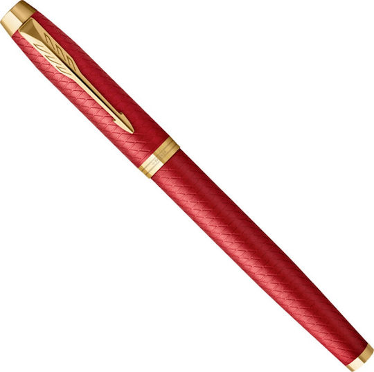 Parker Schreibfeder Fein 0.5mm Rot aus Aluminium mit Rot Tinte und mit 1 Ersatzfedern