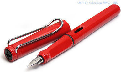 Lamy Safari Schreibfeder Extra fein Rot aus Plastik mit Rot Tinte