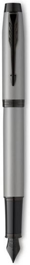 Parker Im Core Metal Fountain Pen Medium Grey Brass With Black Ink