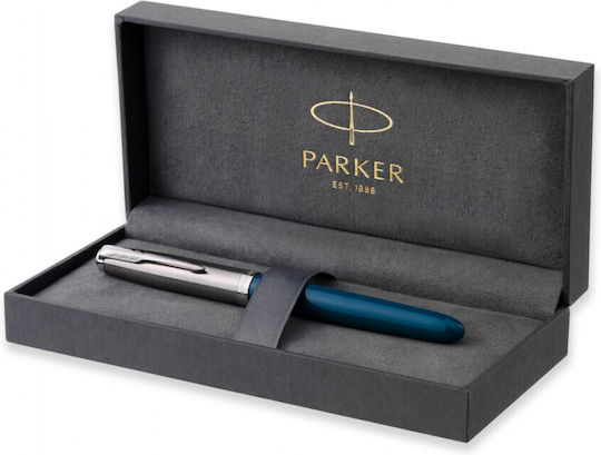 Parker Writing Pen Fine Blue made of Steel with Blue Ink
