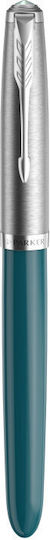 Parker Writing Pen Fine Blue made of Steel with Blue Ink