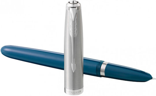 Parker Writing Pen Fine Blue made of Steel with Blue Ink