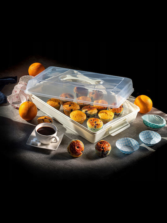 Kadax Plastic Container Cake Pastries Rectangular Large Box