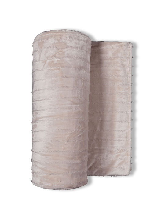 Silk Fashion Κουβέρτα Fleece Υπέρδιπλη 220x240εκ. Μπεζ