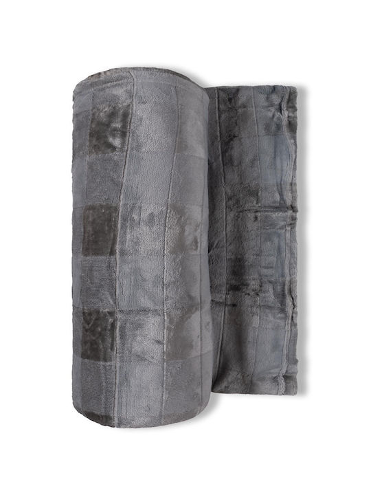 Silk Fashion Κουβέρτα Fleece Υπέρδιπλη 240x240εκ. Γκρι