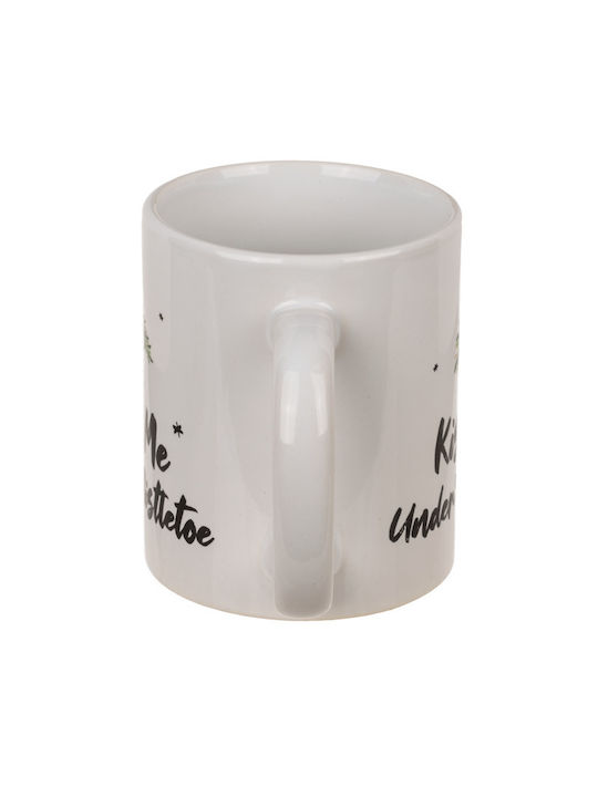 Out of the Blue Kiss Me Under Mistletoe Christmas Mug Ceramic 10x8cm