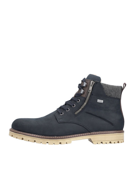 Leather Blue Men's Boots Waterproof Anatomical
