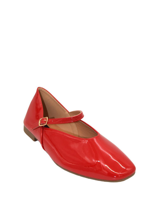 Morena Spain Patent Leather Ballerinas Red