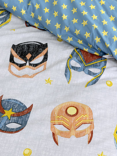 Nima Superheroes Kids Cotton Pillowcase Set 52x52cm Gray