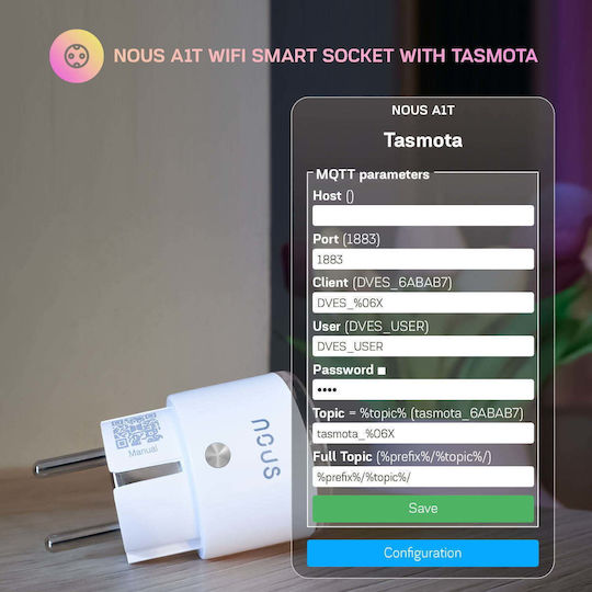 Smart WLAN-Steckdose Energieverbrauchsüberwachung Nous A1t Tasmota 4 Stück