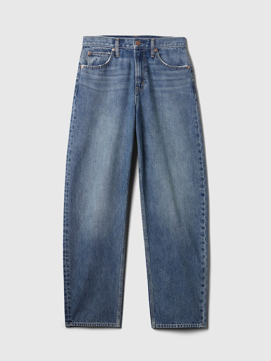 Hoch tailliert Damenjeans in Konischer Linie Medium Indigo
