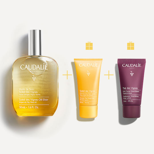 Caudalie Soleil des Vignes Skin Care Set for Brightening , Body Cleaning & Moisturizing 3pcs