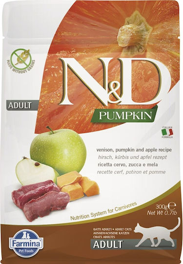 Farmina N&D Dry Food Gluten-Free for Adult Cats with Apple / Pumpkin / Reindeer / Deer 0.3kg