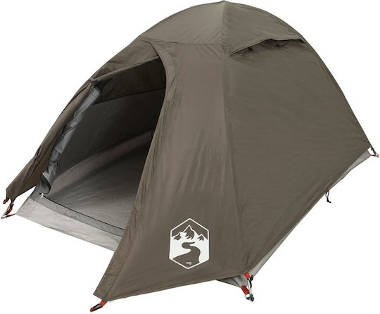 vidaXL Σκηνή Camping Igloo Καφέ για 2 Άτομα 220x135x108εκ.