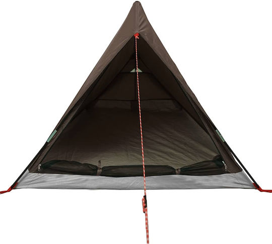 vidaXL Automatic Summer Camping Tent A-Frame Brown for 2 People 212x132x90cm
