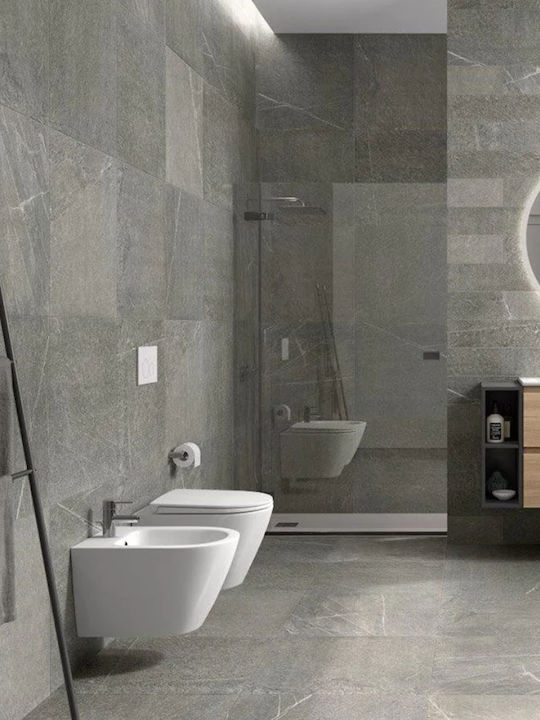 Rak Ceramics Resort Λεκάνη Κρεμαστή Rimless με Καζανάκι με Κάλυμμα Duroplast Soft Close Λευκή