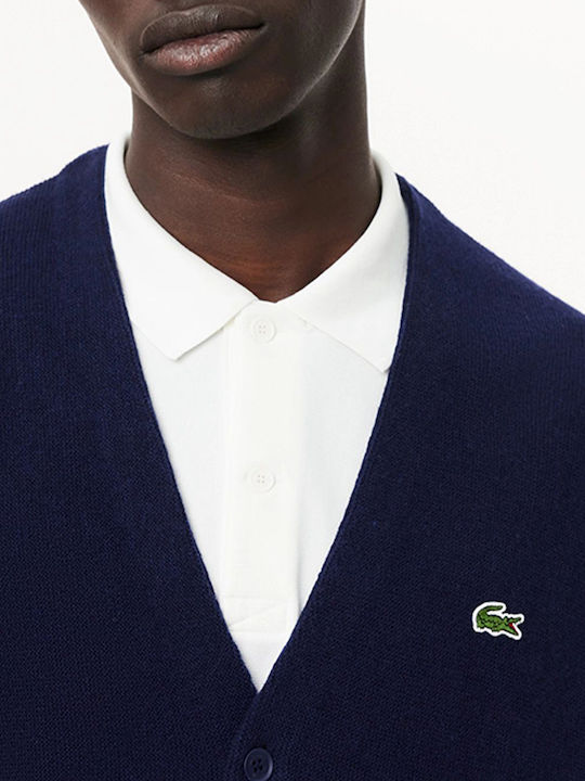 Cardigan Tricotat pentru Bărbați cu Nasturi Navy Blue