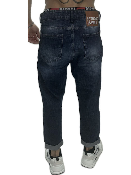 Men's Jeans Pants Elastic with Boyfriend Fit Navy Blue