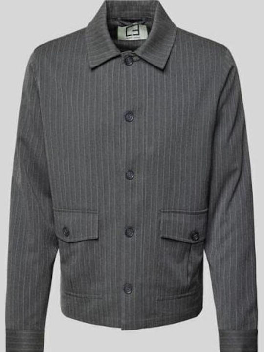 Overshirt Gri Mânecă Lungă