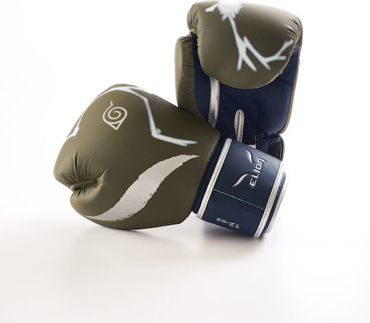 Elion Boxing Gloves made of Synthetic Leather for Match Green