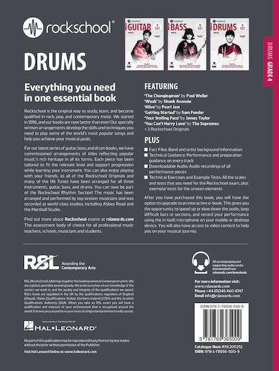 RSL Rockschool Drums, Book 4 & Online Audio (2024) Παρτιτούρα για Ντραμς
