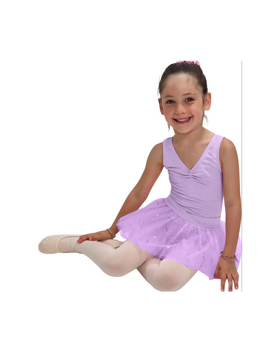 Ärmelloser Kinder-Tutu-Body Sterne 1106 Grad Ballett Lavendel